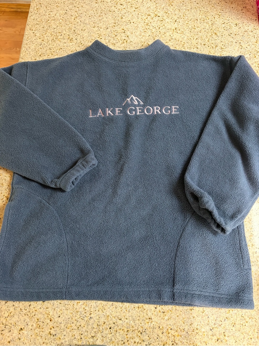 Lake George Blue Fleece Crewneck